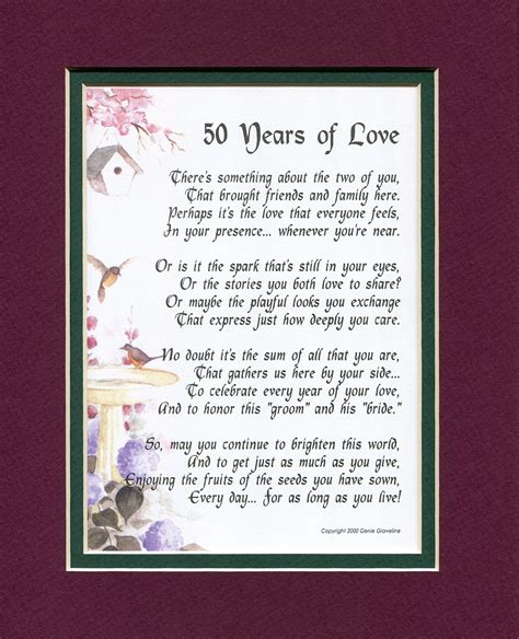 50 Years Of Love 119 Touching Poem A T For A 50th Wedding