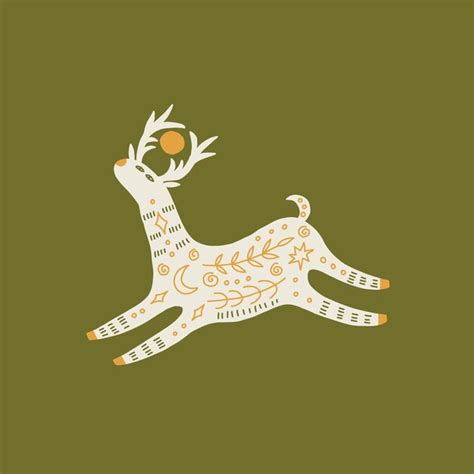 Premium Vector Scandinavian Folk Art Deer