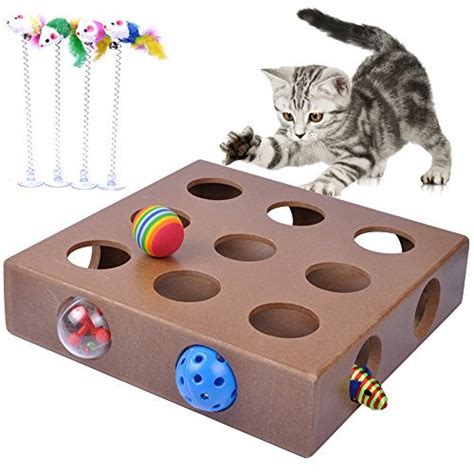 Myfatboss Cat Toy Box Interactive Treat Maze And Puzzle Feeder For Cats