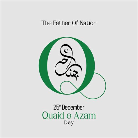 Quaid E Azam Day Post Design With Jinnah Calligraphy 12404491 Vector