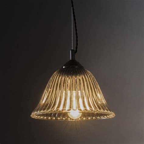Fluted Glass Pendant Light By Primrose And Plum