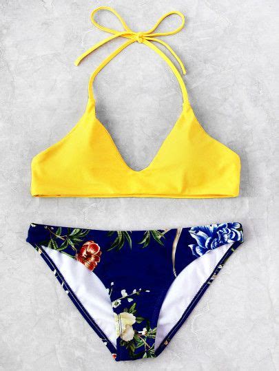 Botanical Print Mix And Match Bikini Set Swimsuits Cute Bathing Suits