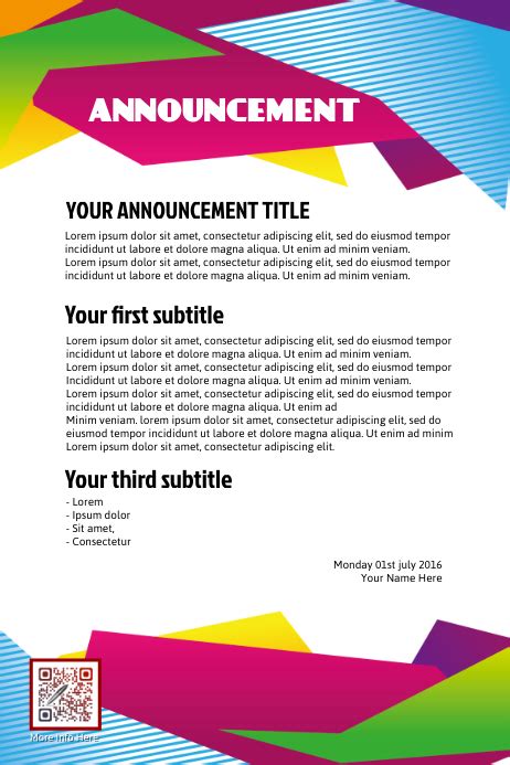 Announcement Flyer Template Postermywall