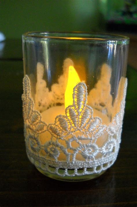 Items Similar To Lace Wrapped Candle Holder On Etsy