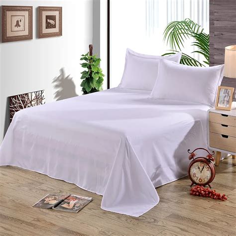 Buy Solid White Flat Sheet Polyester Bedding Sheets