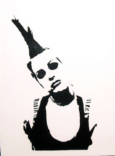 Punkrock Girl Give Me A Chance Face Stencils Stencil Art Stencil
