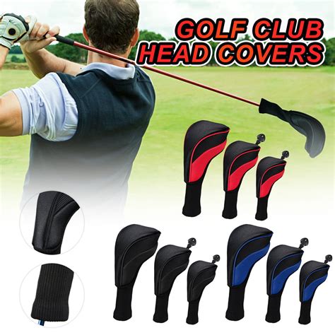 Hybrid Golf Club Headcover Set Of 3 Neoprene Golf Club Head Covers No
