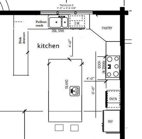 It is important to consider standard cabinet heights and depths since if your kitchen design uses these. Small Kitchen Layout Design Blueprint (With images ...
