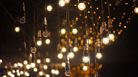 Wallpaper Night Photography Light Bulb Bokeh Christmas Lights