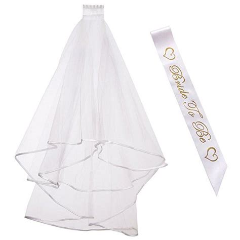 Ilovecos Bride To Be Sash Hen Do Accessories Bridal Wedding Veil With