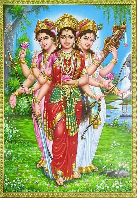 Parvati Lakshmi And Saraswati