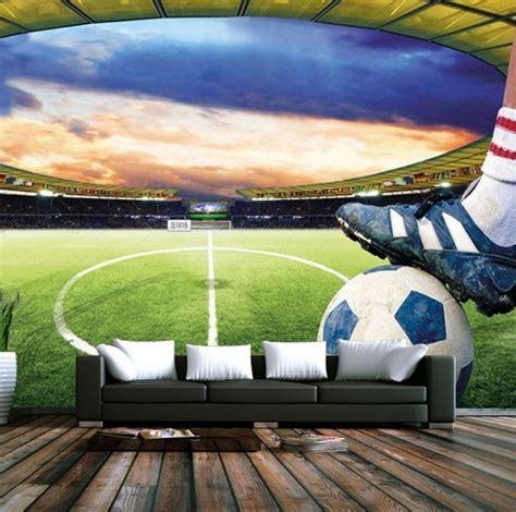 Football themed kids bedroomsbedroom, decorating ideas, kid bedrooms, kid bedroom design ideas, kid bedroom ideas, kid bedroom decorating ideas, kid bedroom. 3D Soccer Field Custom Photo Wallpaper Sports Stadium Wall ...