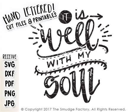 It Is Well With My Soul Printable File Hand Lettered Print Etsy