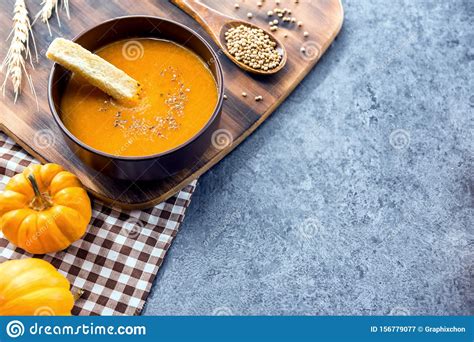 Pumpkin Soup For Halloween And Thanksgiving Party Harvest