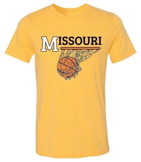 Missouri Tigers Basketball Shirt Mizzou Block M Norm Stewart Adult L Ebay
