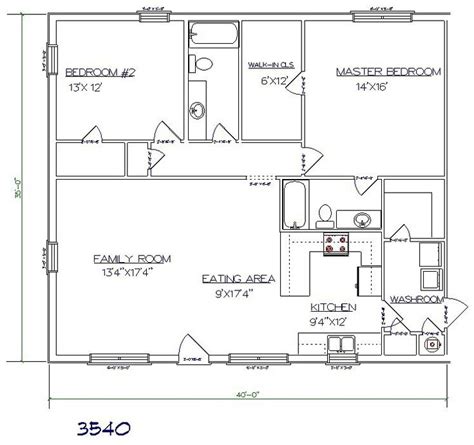 Two Bedroom Barndominium Floor Plans Floorplans Click