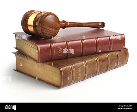 Gavel And Lawyer Books Isolated On White Justice Law And Legal