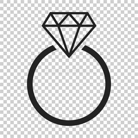 Engagement Ring With Diamond Vector Icon In Flat Style Wedding Stock