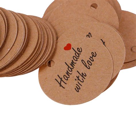 Handmade With Love Labels Hang Tags Blank Kraft Paper String Etsy