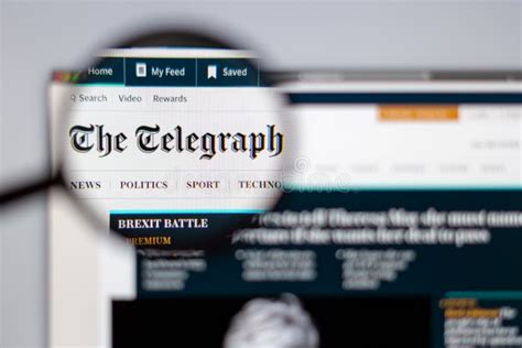 The Telegraph Logo Visible Through A Magnifying Glass Editorial Stock