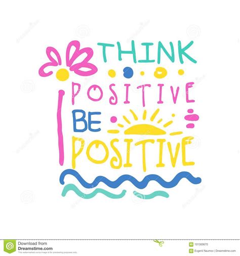 Think Positive Do Positive Slogan, Hand Written Lettering Motivational ...