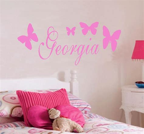 Personalised Butterfly Wall Sticker With Any Girls Name P401 From