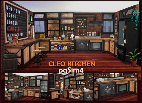 Sims 4 Ccs The Best Industrial Cleo Kitchen By Pqsim4 Loft Style