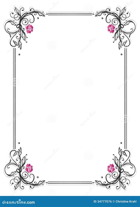 Leaves Roses Vintage Stock Vector Illustration Of Border 34777076