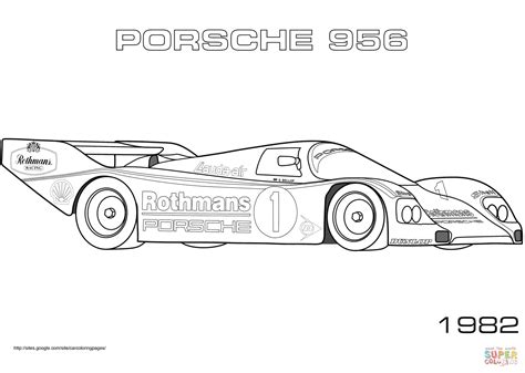 1982 Porsche 956 Omalovánka Omalovánky K Vytisknutí Zdarma