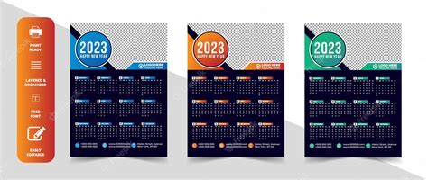 Premium Vector Monthly Wall Calendar Template For 2023 Year Week