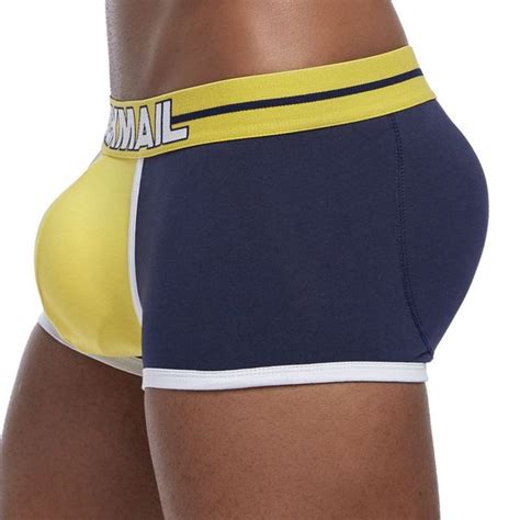 Jockmail Padded Enhancing Mens Underwear Boxers Trunks Sexy Bulge Gay Penis Pouch Front Back