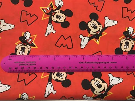 Mickey Mouse Fabric By The 12 Yard Etsy