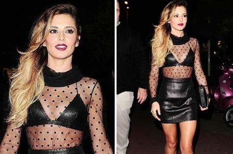 More Geordie Wag Than Cannes Cheryl Cole Flashes Leather Bra In Sheer