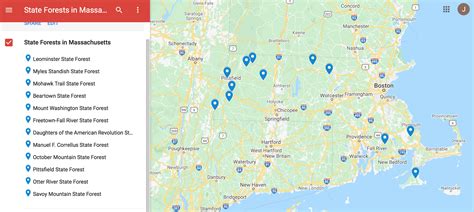 Map Of State Forests In Massachusetts State Forest Forest Massachusetts