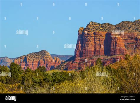 Sheer Red Rock Cliffs In Arizona High Desert Stock Photo Alamy