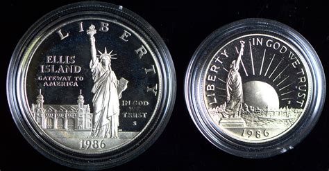 1986 S 1 Statue Of Liberty Proof Us Commemorative Silver Dollar 2 Coin
