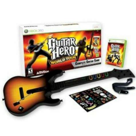 Xbox 360 Guitar Hero World Tour Guitar Kit Bundle Set W Game Disc Microsoft 47875954571 Ebay