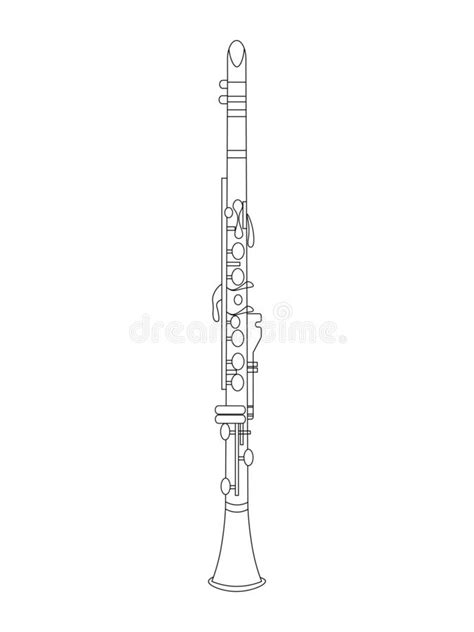 Line Art Drawing Of Bb Clarinet Illustration Stock Vector