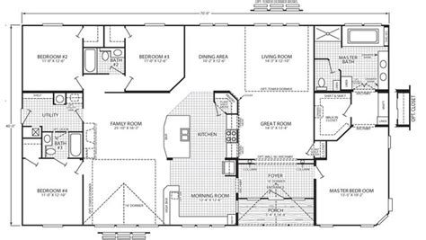 3 Bedroom Triple Wide Mobile Home Floor Plans Homeplan One