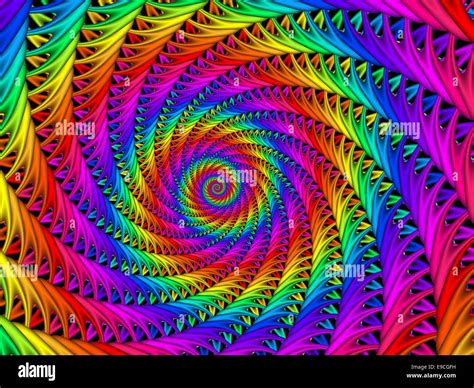Beautiful Psychedelic Rainbow Spiral Stock Photo Alamy