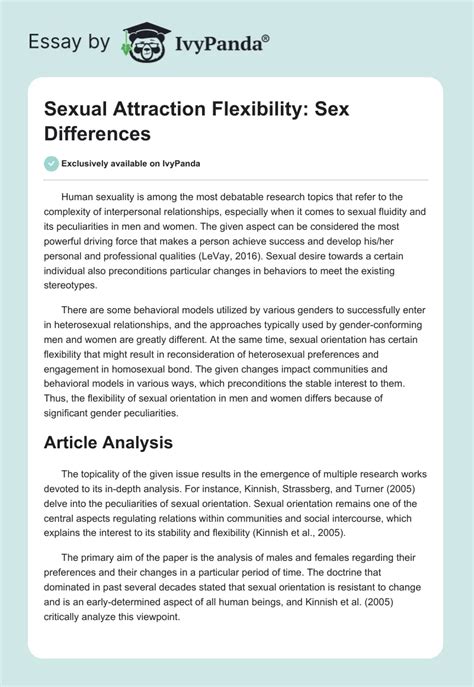 Sexual Attraction Flexibility Sex Differences 2327 Words Research Paper Example