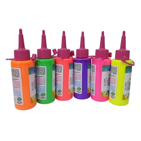 Tinta Tie Dye Aquarela Silk Acrilex Kit 6 Cores Neon 60 Ml No Shoptime