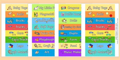 👉 Toy Box Labels Printable Classroom Toys Organisation
