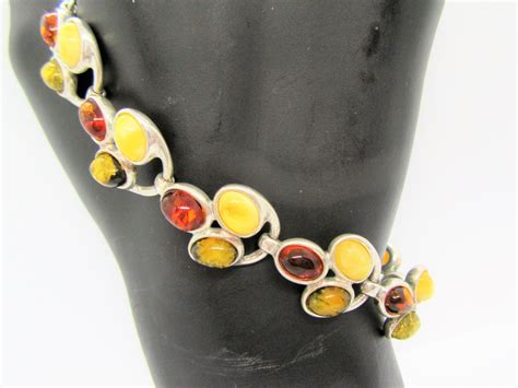 Excited to share the latest addition to my #etsy shop: Vintage Amber Bracelet, Sterling Silver ...