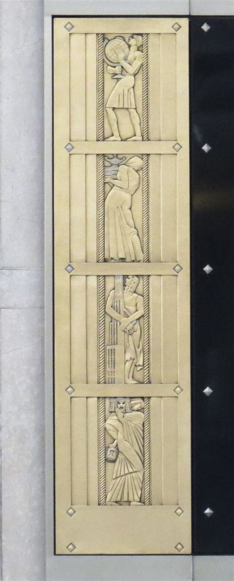 Elevator Doors Depicting Allegorical Figures By Lee Lawrie Seen At California San Francisco