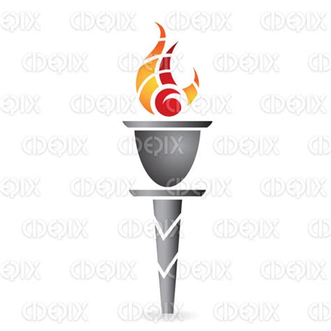 Ancient Greek Olympic Torch Icon With Fire 5 Cidepix