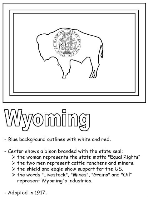 Wyoming United States State Symbols Printables Wyoming County