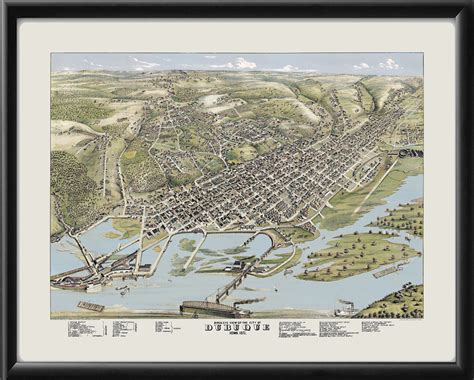 Dubuque Ia 1872 Vintage City Maps