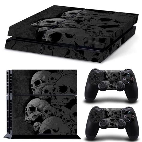 Skull Style Sticker Protective Skin Cover Decal Set For Ps4 Console