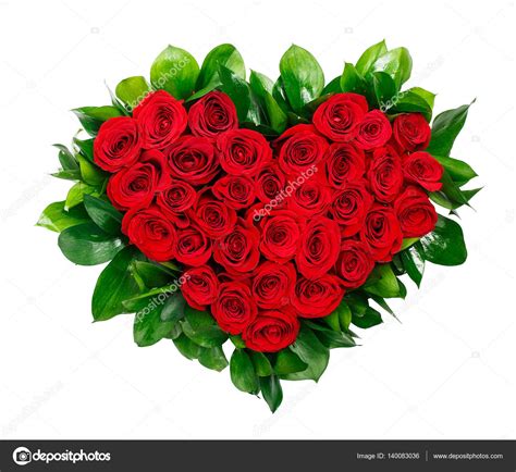 Acquista online un mazzo di rose rosse. Bouquet a forma di cuore di rose rosse — Foto Stock ...